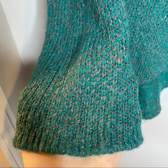 Wooden Ships Green Mohair Blend Open Front Sweater Cardigan - Picture 3 of 7